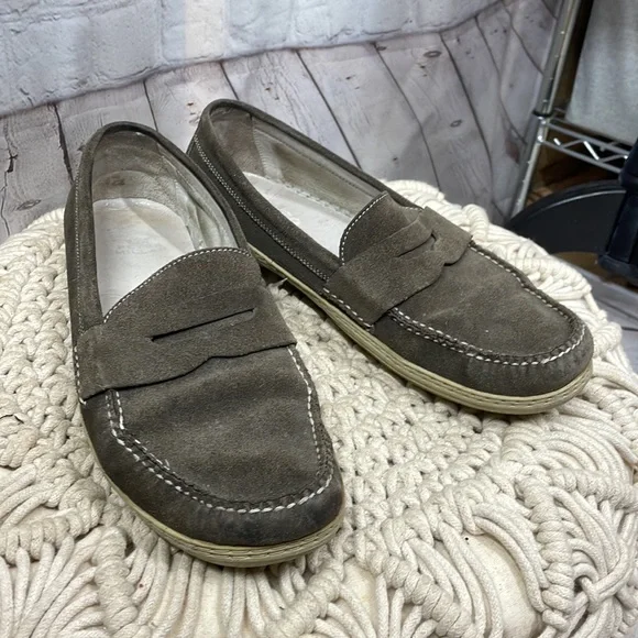Peter Millar gray suede 9M leather loafers - Picture 2 of 8